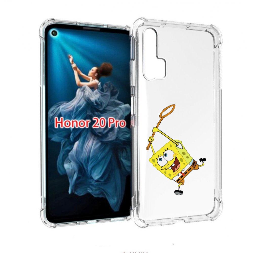

Чехол бампер MyPads спанчбоб-с-сочком для Honor 20 Pro противоуд, Прозрачный, Tocco