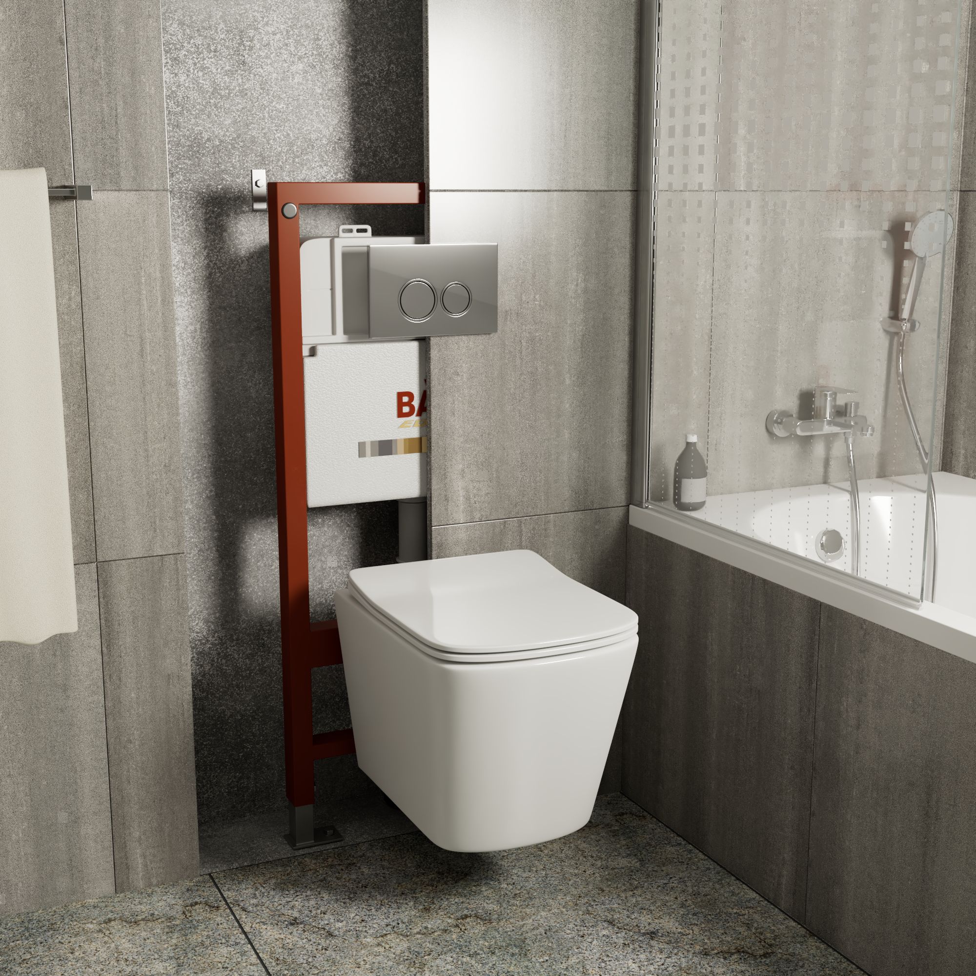 

Комплект BAU 6 в 1: инсталляция BAU PRO, унитаз Bau Stil 51, сиденье, клавиша BASIC хром, Q111300-BK0001-LUX-Q