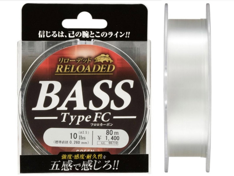 Gosen Леска флюорокарбон GOSEN FLUOROCARBON RELOADED BASS FC (GL66716  (80 м 0,33мм) )