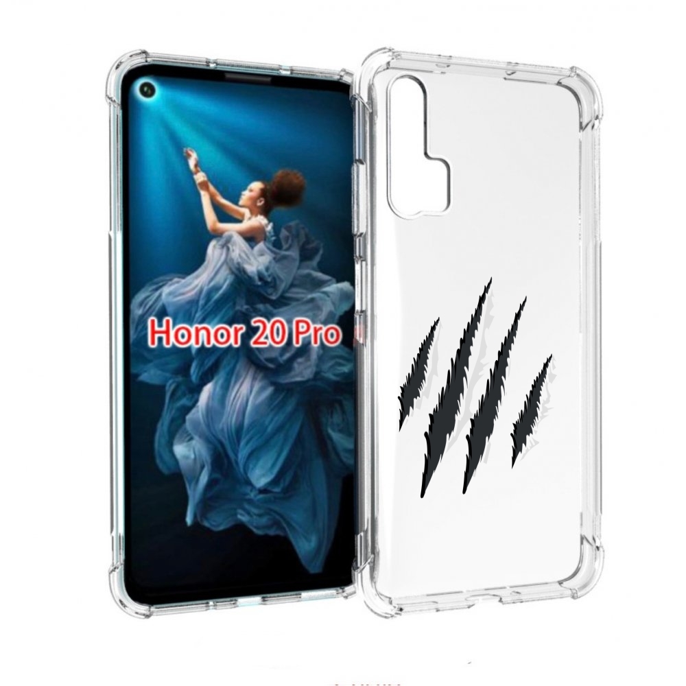 

Чехол бампер MyPads след-когтей для Honor 20 Pro противоударный, Прозрачный, Tocco