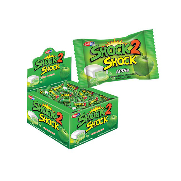 

Жевательная резинка "SHOCK2SHOCK" APPLE (Яблоко) 4 гр Упаковка 100 шт