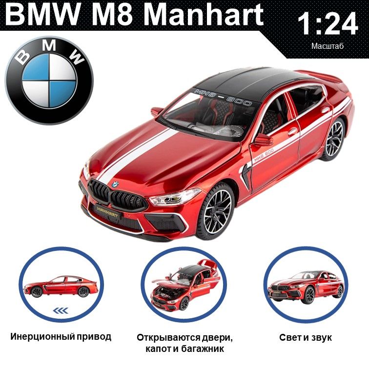 Машинка металлическая WIZZAL инерционная коллекционная модель 124 BMW M8 Manhart 1649₽