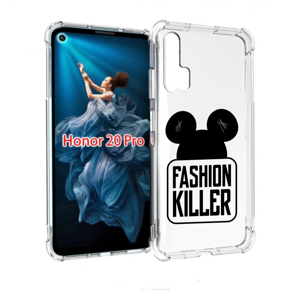 

Чехол бампер MyPads силуэт-микки-мауса для Honor 20 Pro противоу, Прозрачный, Tocco