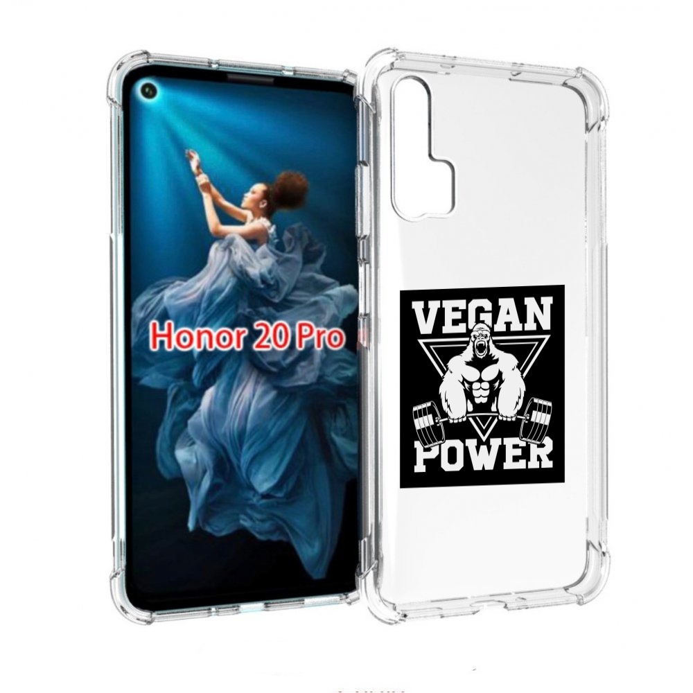 

Чехол бампер MyPads сила-вегана для Honor 20 Pro противоударный, Прозрачный, Tocco