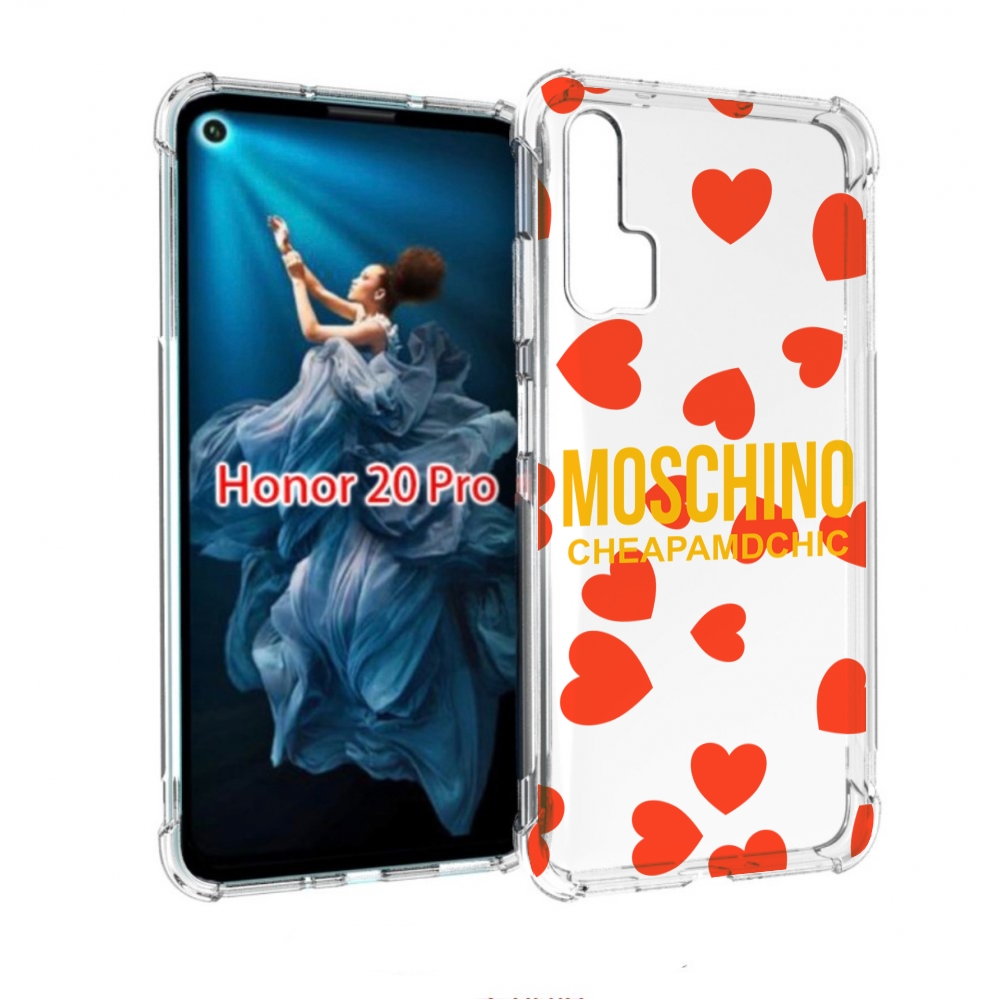 

Чехол бампер MyPads сердца-москино для Honor 20 Pro противоударный, Прозрачный, Tocco