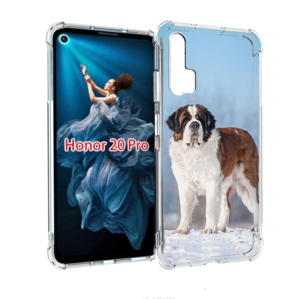 

Чехол бампер MyPads сенбернар для Honor 20 Pro противоударный, Прозрачный, Tocco