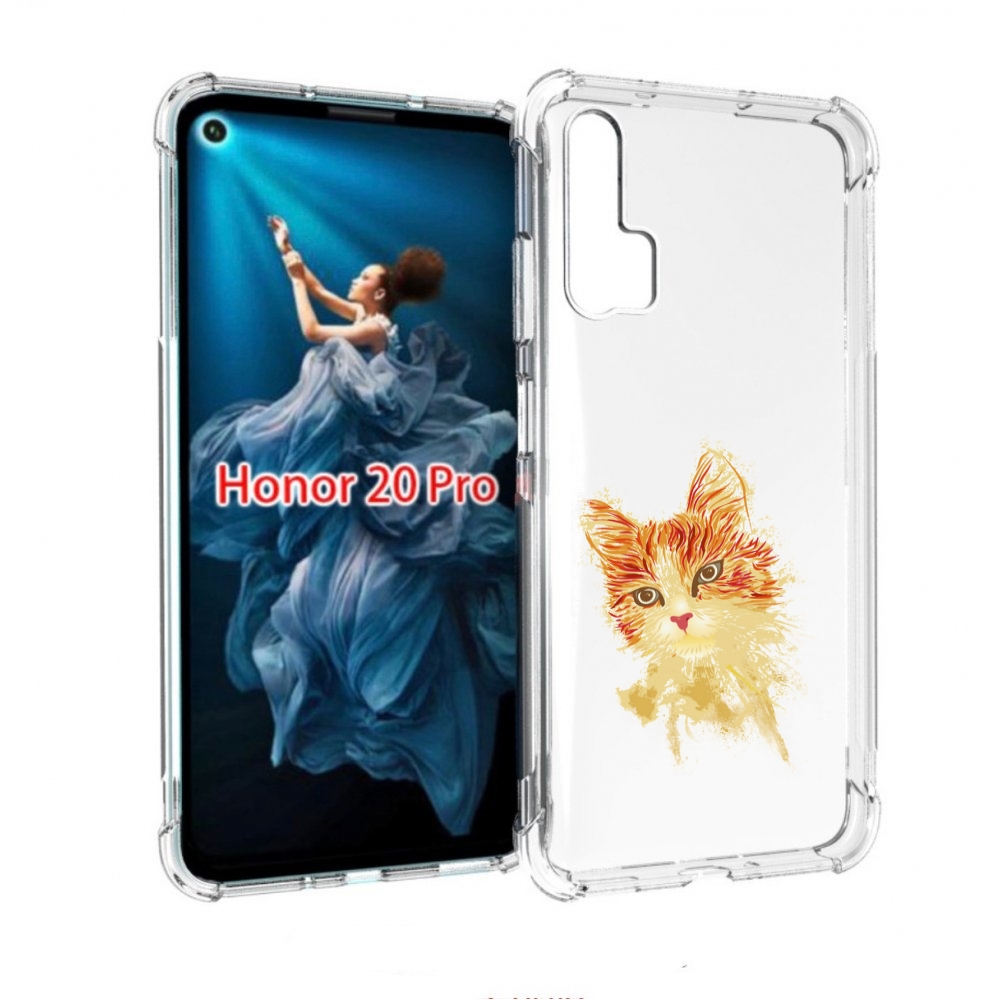 Чехол бампер MyPads рыжий кот для Honor 20 Pro противоударный