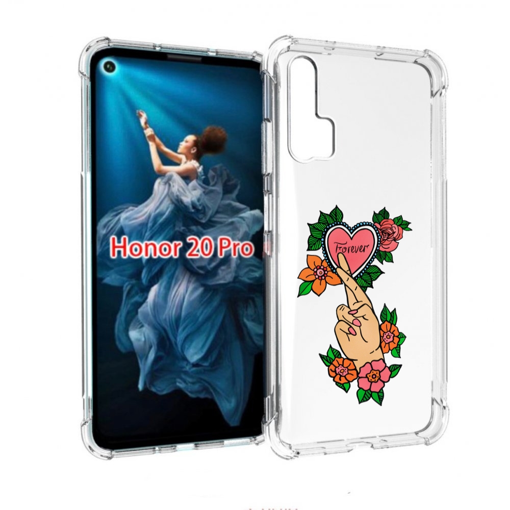 

Чехол бампер MyPads ручки-навсегда женский для Honor 20 Pro прот, Прозрачный, Tocco