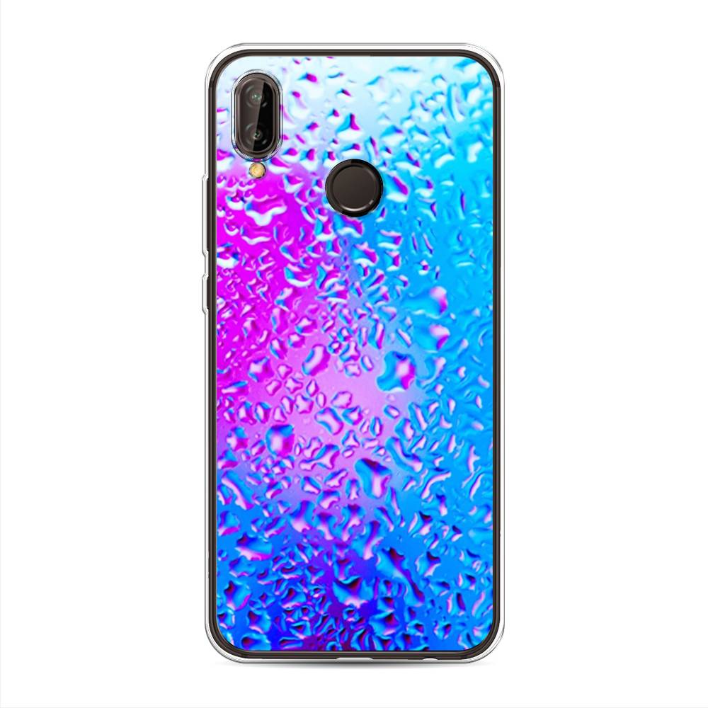 

Чехол на Huawei Nova 3 "Капли на стекле", Голубой;розовый, 66150-3
