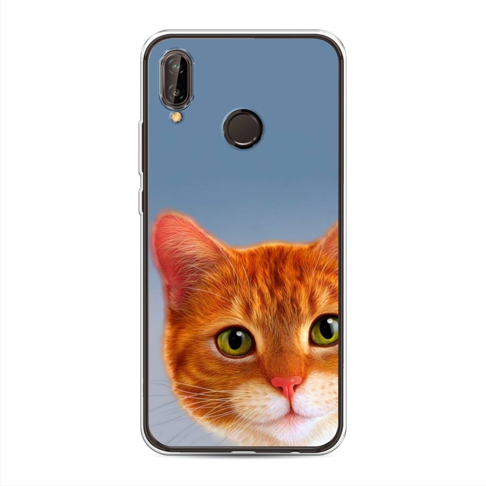 

Чехол на Huawei Nova 3 "Любопытный котик", Коричневый, 66150-1