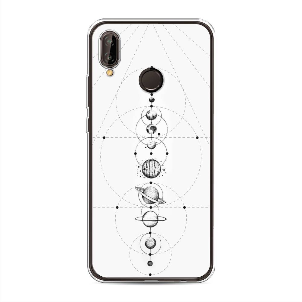 

Чехол на Huawei Nova 3 "Парад планет", Серый, 66150-2