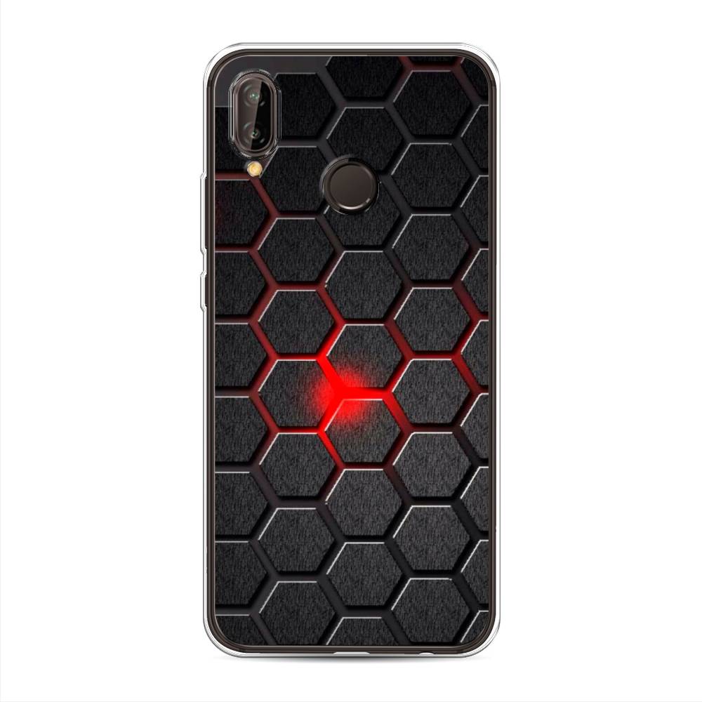 

Чехол на Huawei Nova 3 "Соты красные", Красный;черный;серый, 66150-3