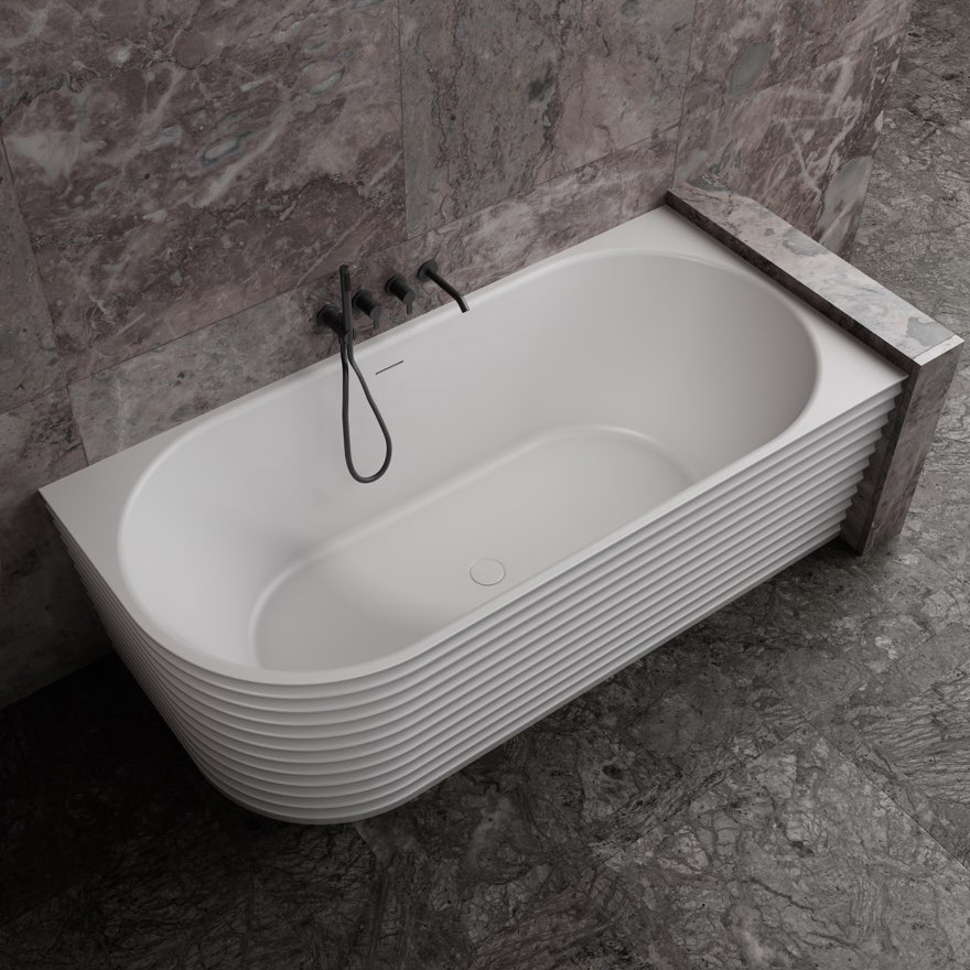 Ванна из искусственного камня Abber Stein белая матовая AS9651 R ванна из полиэфирной смолы abber