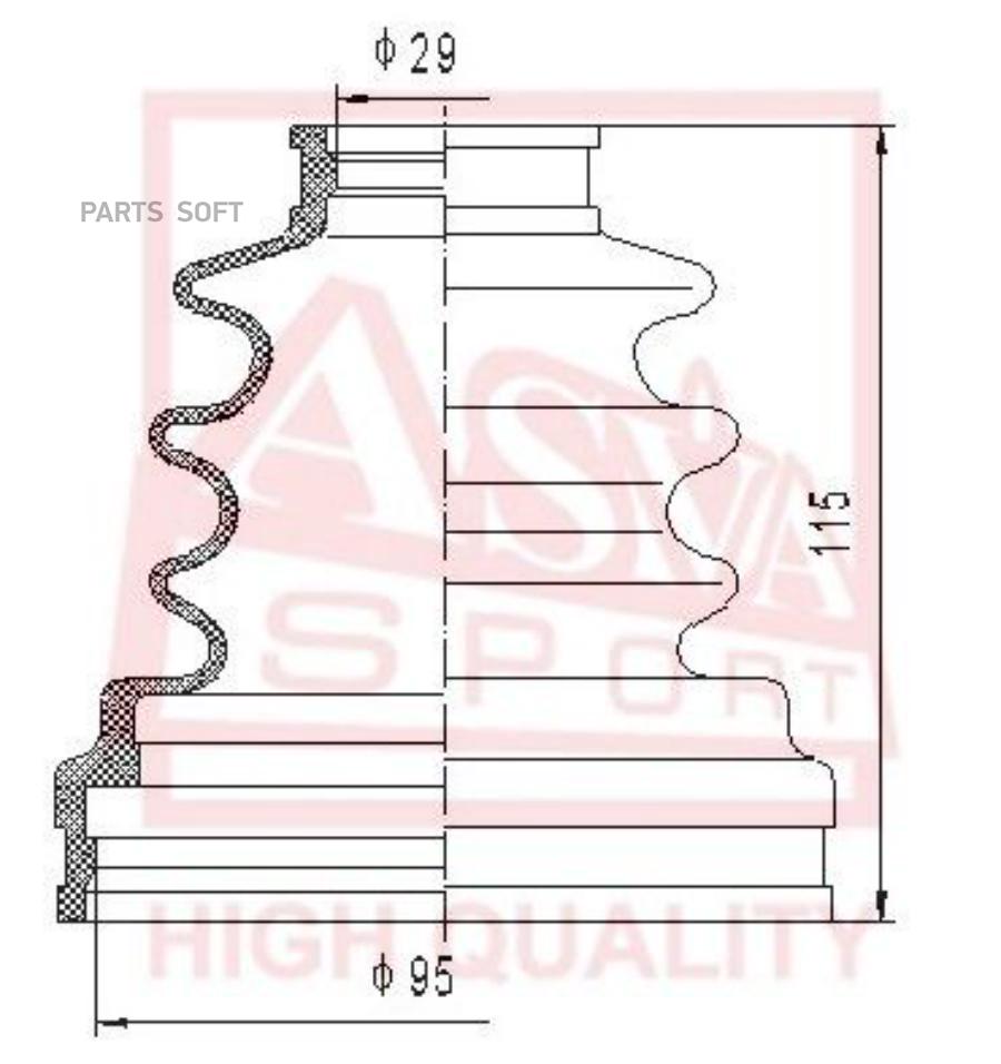 

ASVA ASBT-64 Пыльник ШРУС (комплект без смазки)