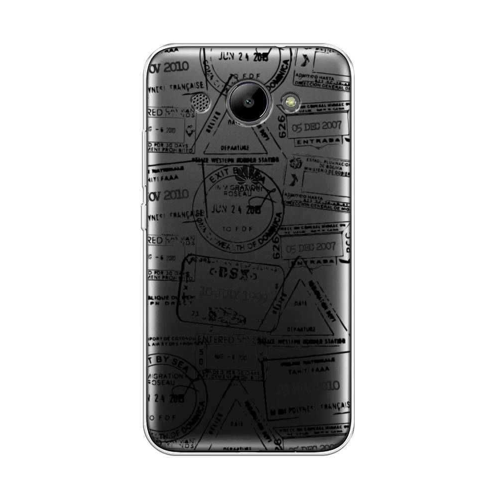 

Чехол на Huawei Y3 2018 "Visa stamps 2", Белый;черный;серый, 65850-2