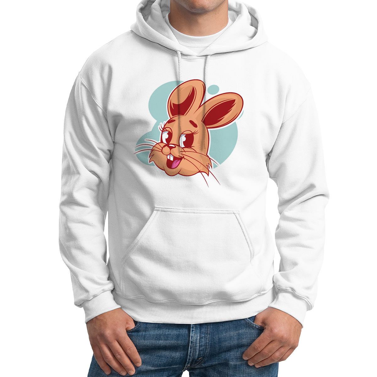 

Худи унисекс CoolPodarok Заяц белое 42 RU, Белый, M0113887