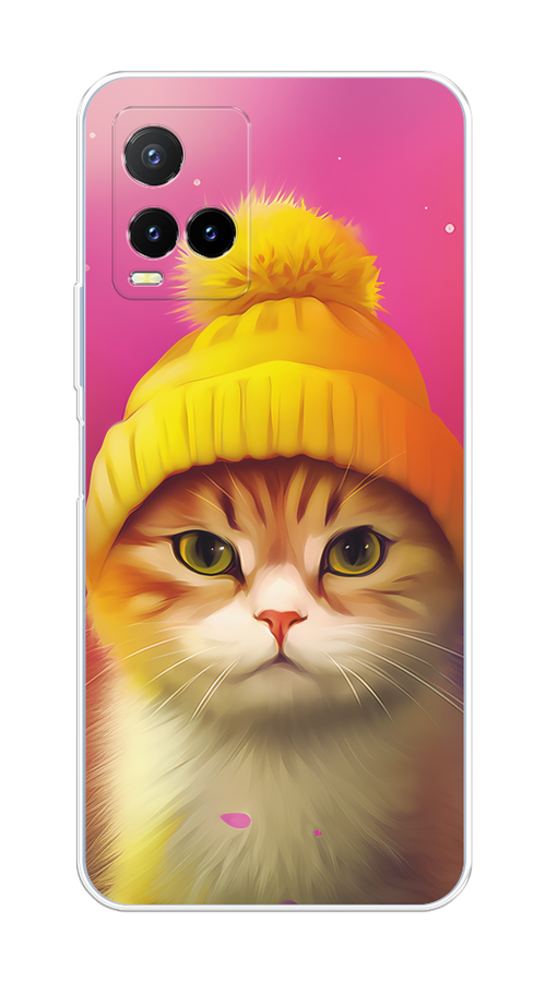 

Чехол на Vivo Y33s/Y21 "Котик в шапочке", Розовый;желтый;бежевый, 265050-1