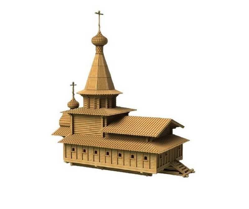 

1001 сборная деревянная модель Спасская церковь