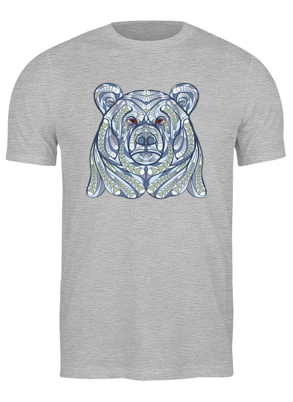 Футболка мужская Printio Ethnic bear серая 2XL