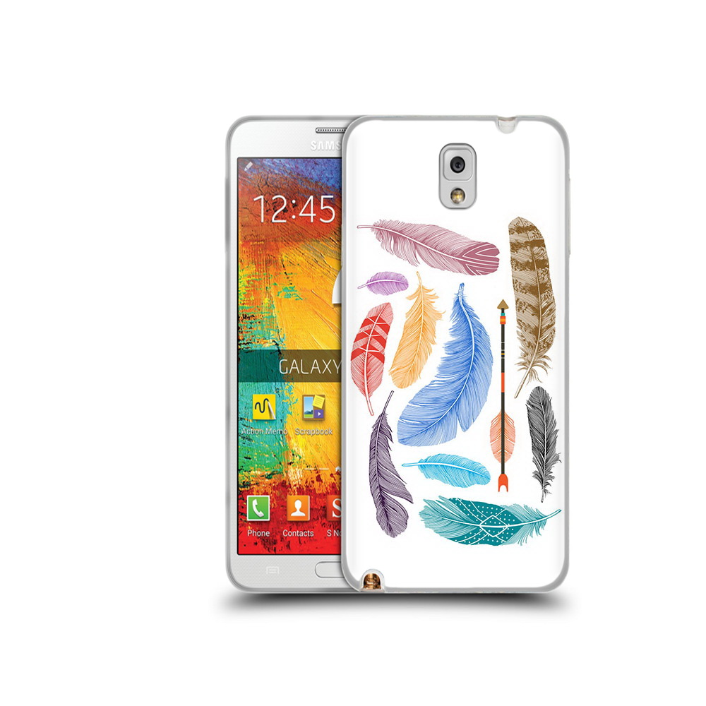 Чехол MyPads Tocco для Samsung Galaxy Note 3 разноцветные перья