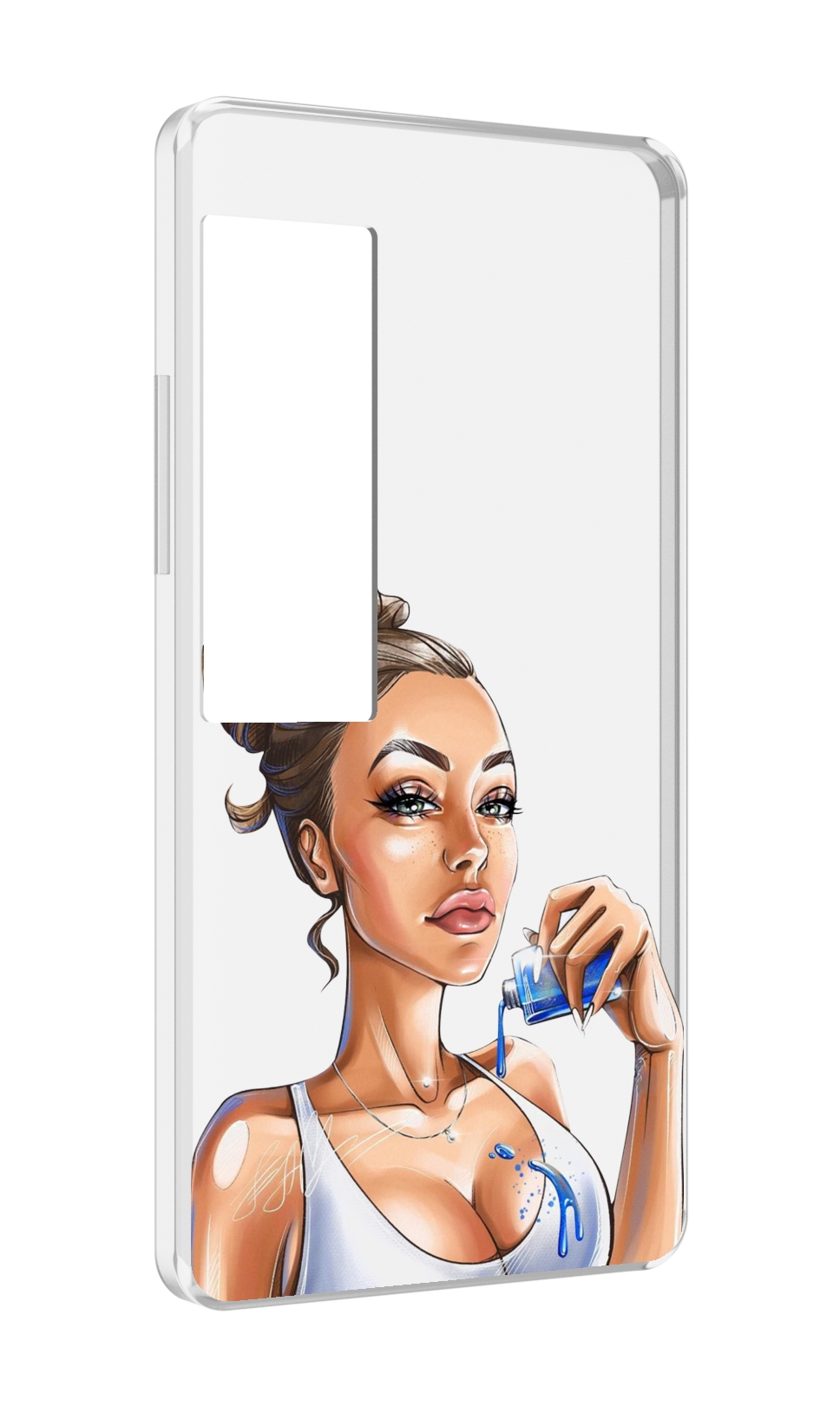 

Чехол MyPads девушка-пролила-краску женский для Meizu Pro 7 Plus, Прозрачный, Tocco