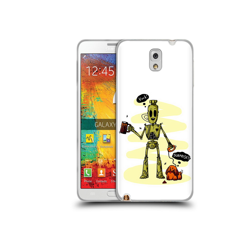 

Чехол MyPads Tocco для Samsung Galaxy Note 3 прикольный робот, Прозрачный, Tocco