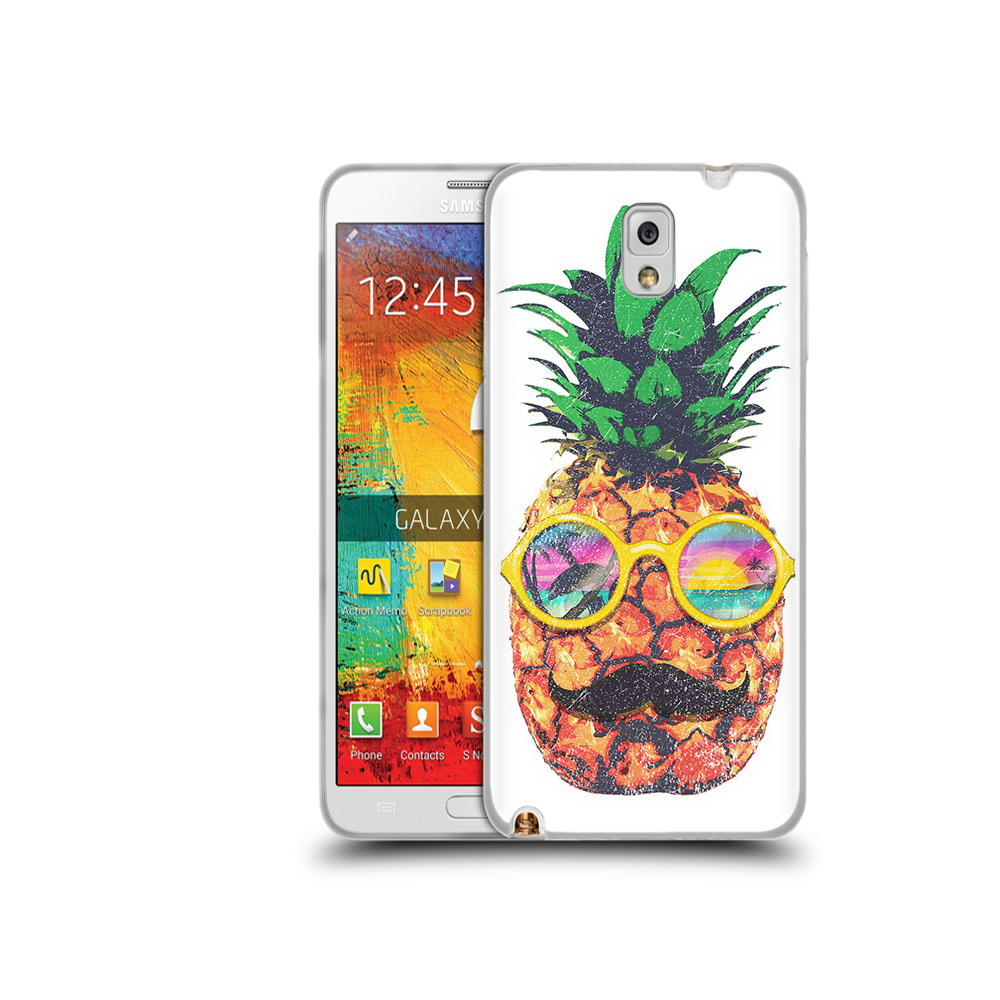 

Чехол MyPads Tocco для Samsung Galaxy Note 3 прикольный ананас с лицом, Прозрачный, Tocco