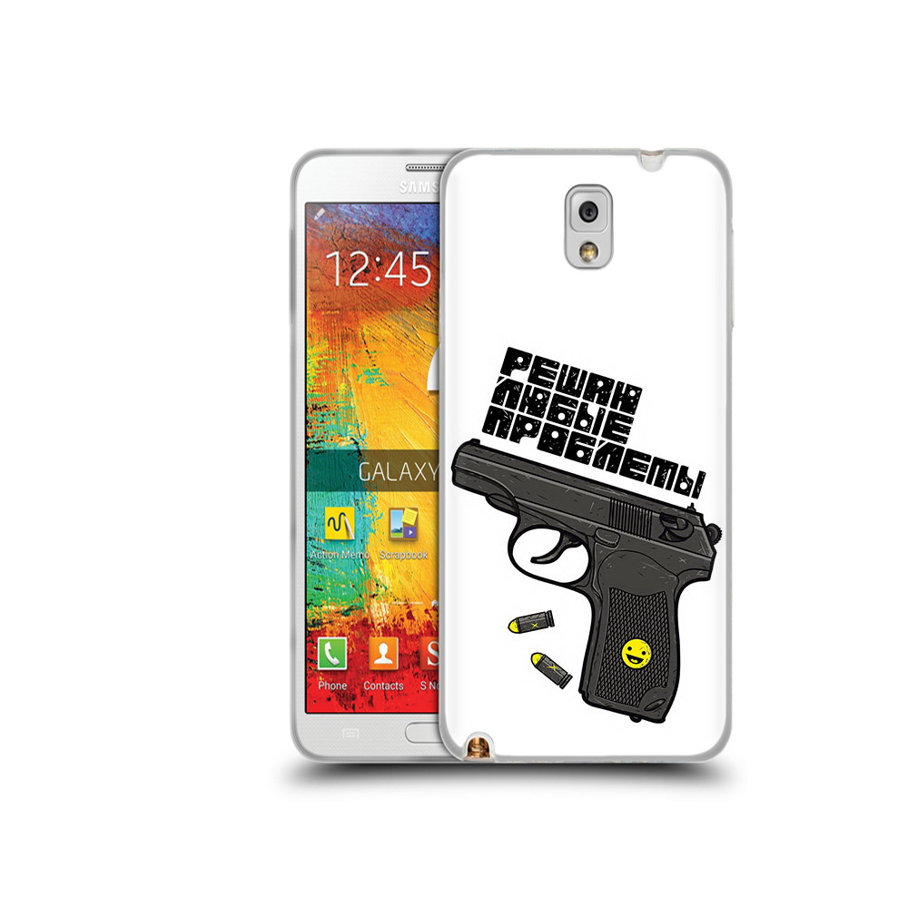 

Чехол MyPads Tocco для Samsung Galaxy Note 3 пистолет против проблем, Прозрачный, Tocco