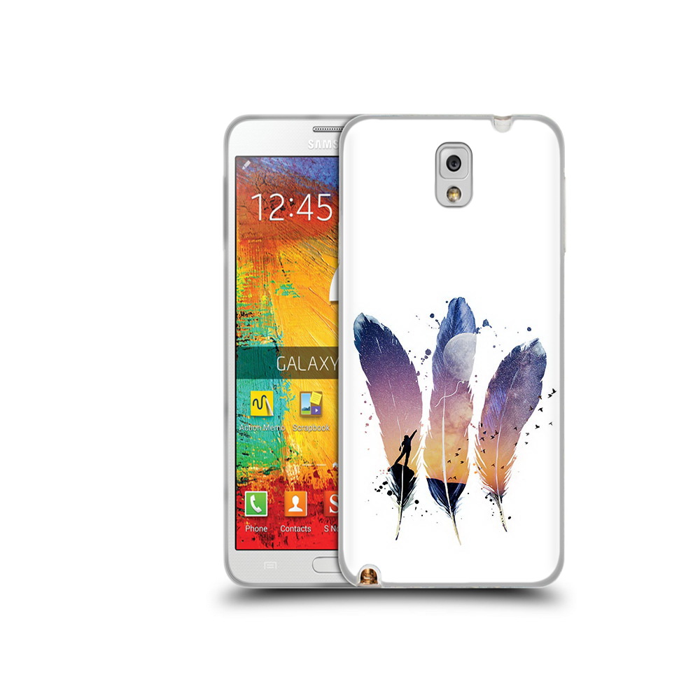 

Чехол MyPads Tocco для Samsung Galaxy Note 3 небесные перья, Прозрачный, Tocco