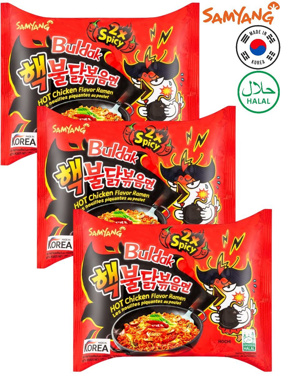 

Лапша SamYang со вкусом очень острой курицы 2x Spicy, 140 г х 3 шт