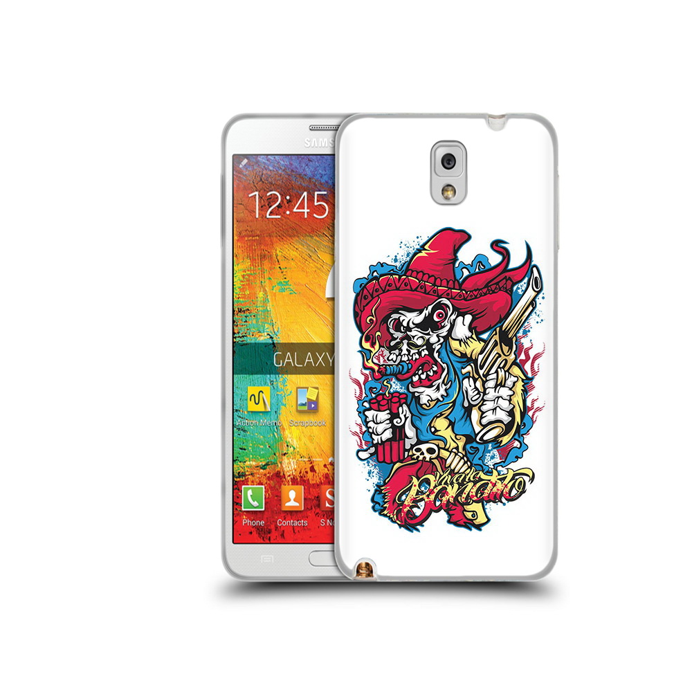 

Чехол MyPads Tocco для Samsung Galaxy Note 3 нарисованный скелет с писталетом, Прозрачный, Tocco