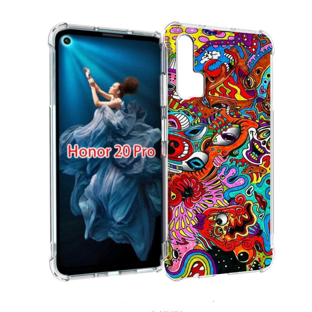 

Чехол бампер MyPads разные абстракции яркие для Honor 20 Pro про, Прозрачный, Tocco