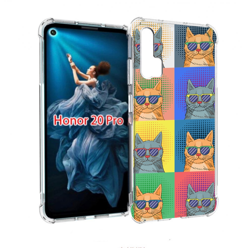 

Чехол бампер MyPads разноцветные-коты для Honor 20 Pro противоуд, Прозрачный, Tocco