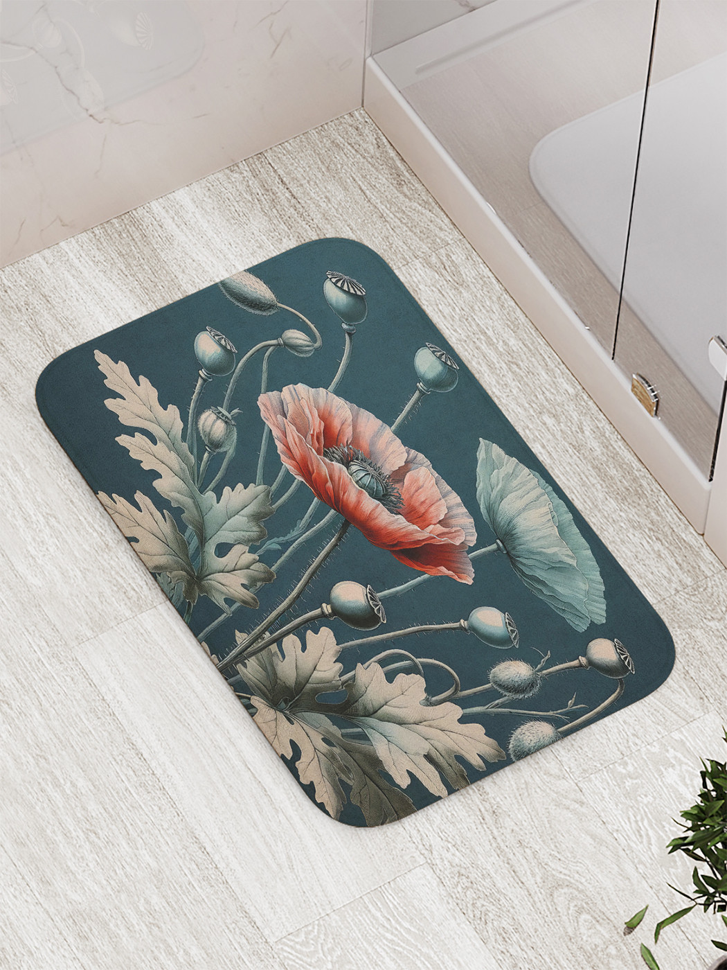Коврик для ванной и туалета JoyArty Красный мак bath_sd2003 1199₽