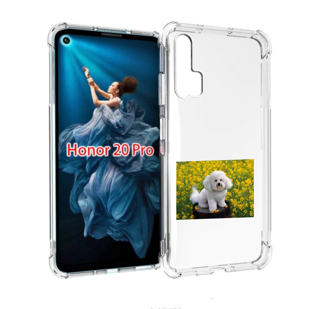 

Чехол бампер MyPads пудель белыи для Honor 20 Pro противоударный, Прозрачный, Tocco