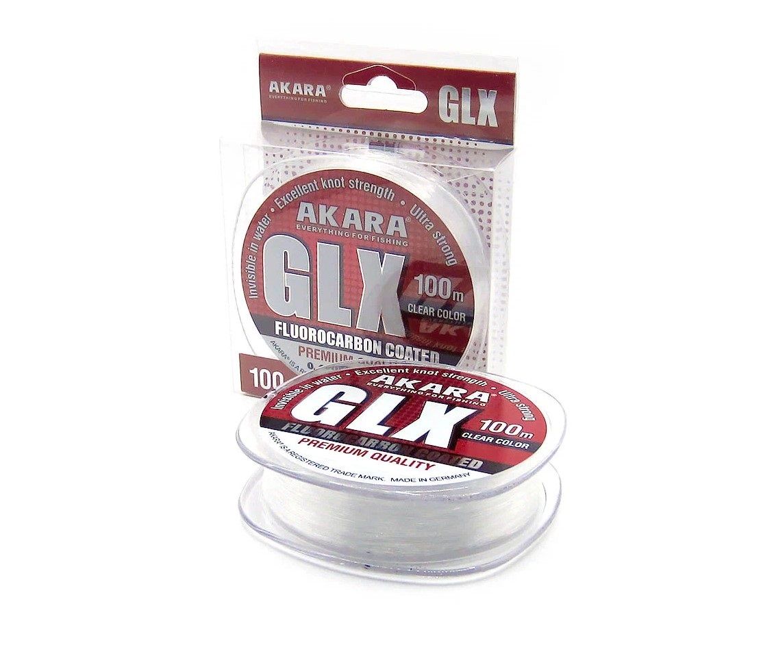 Леска монофильная с флюоропокрытием AKARA GLX PREMIUM CLEAR GLX-CL-100-018 (100 м 0,18мм)