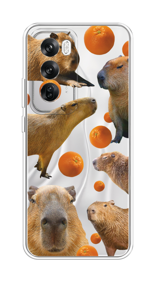 

Чехол на Oppo Reno 12 "Капибара и апельсины", Бежевый;оранжевый, 2517450-1