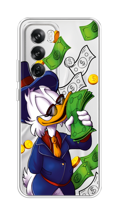 

Чехол на Oppo Reno 12 "Scrooge McDuck with Money", Синий;зеленый;белый, 2517450-1