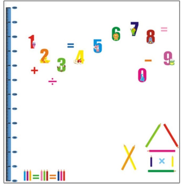 

Наклейка пластик интерьерная цветная ростомер "Веселые задачки" 50x70 см