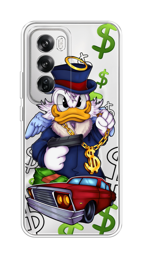 

Чехол на Oppo Reno 12 "Scrooge McDuck with a Gold Chain", Красный;синий;белый, 2517450-1