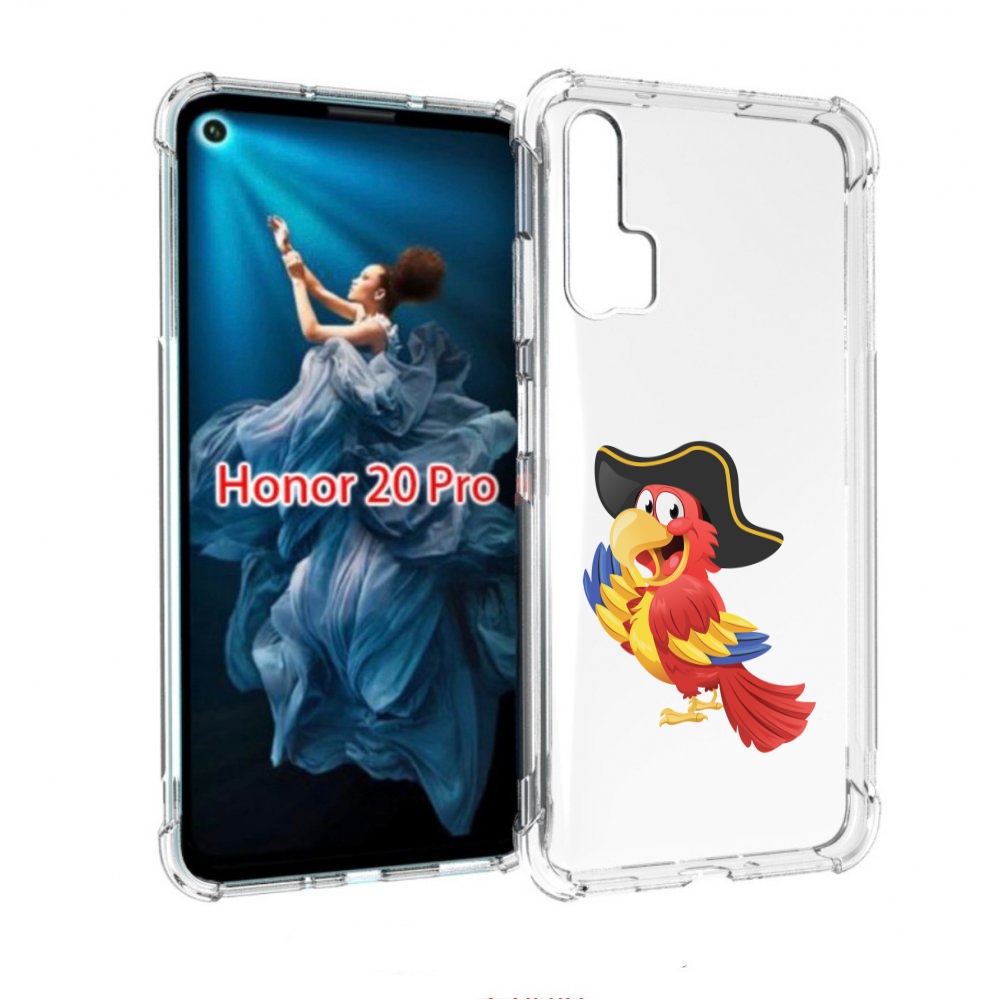 

Чехол бампер MyPads попугай-пират для Honor 20 Pro противоударный, Прозрачный, Tocco
