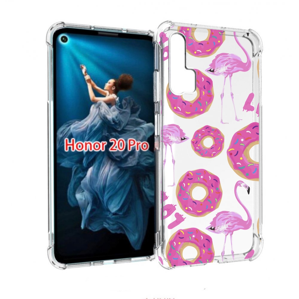 

Чехол бампер MyPads пончики-фламинго для Honor 20 Pro противоуда, Прозрачный, Tocco