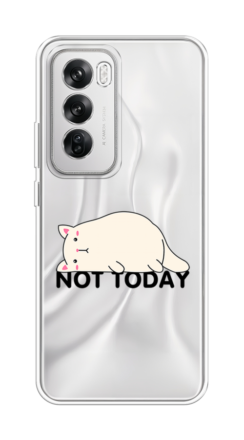 

Чехол на Oppo Reno 12 "Cat not today", Белый;розовый;черный, 2517450-1