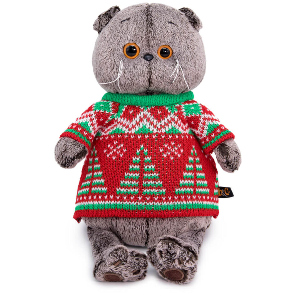 фото Мягкая игрушка budi basa basik & co басик в свитере с елками 25 см ks25-189