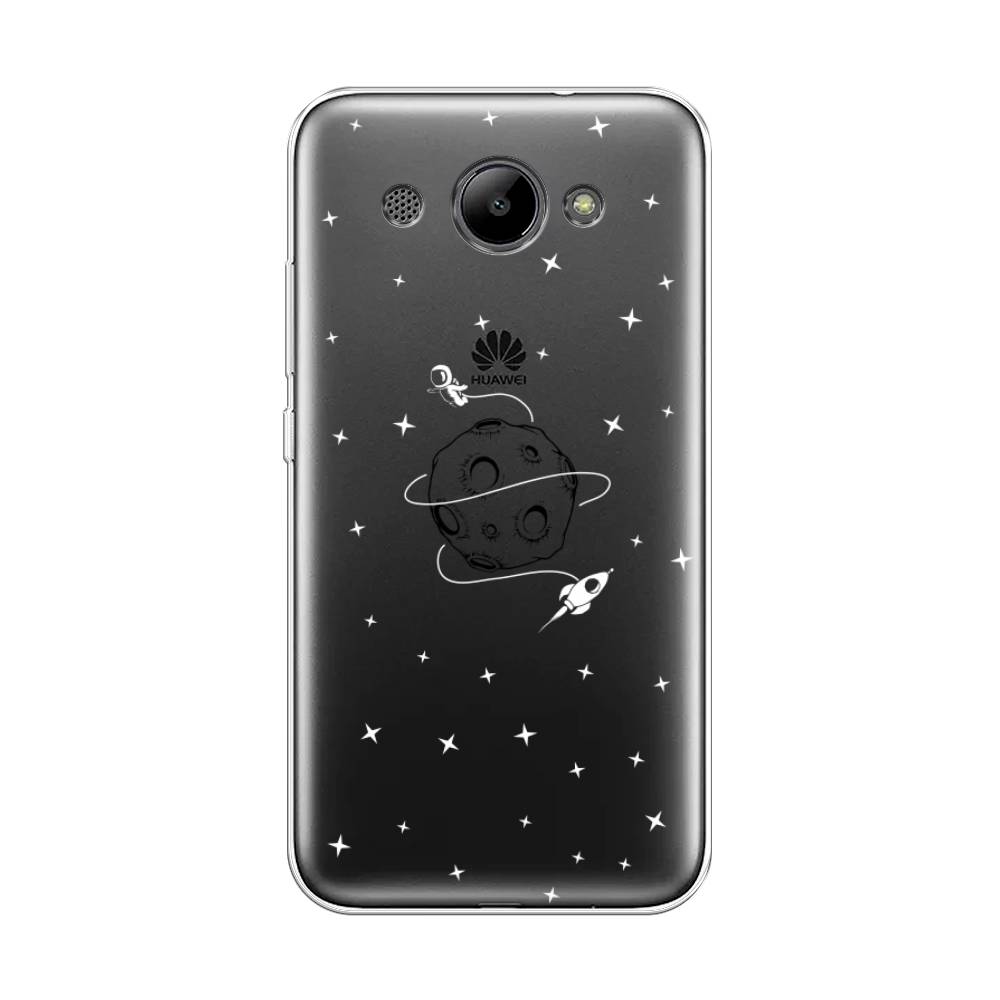 

Чехол на Huawei Y3 2018 "Полет вокруг луны", Белый;серый;черный, 65850-2