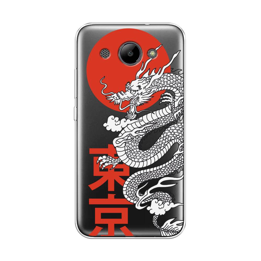 

Чехол на Huawei Y3 2018 "Китайский дракон", Черный;красный;белый, 65850-1