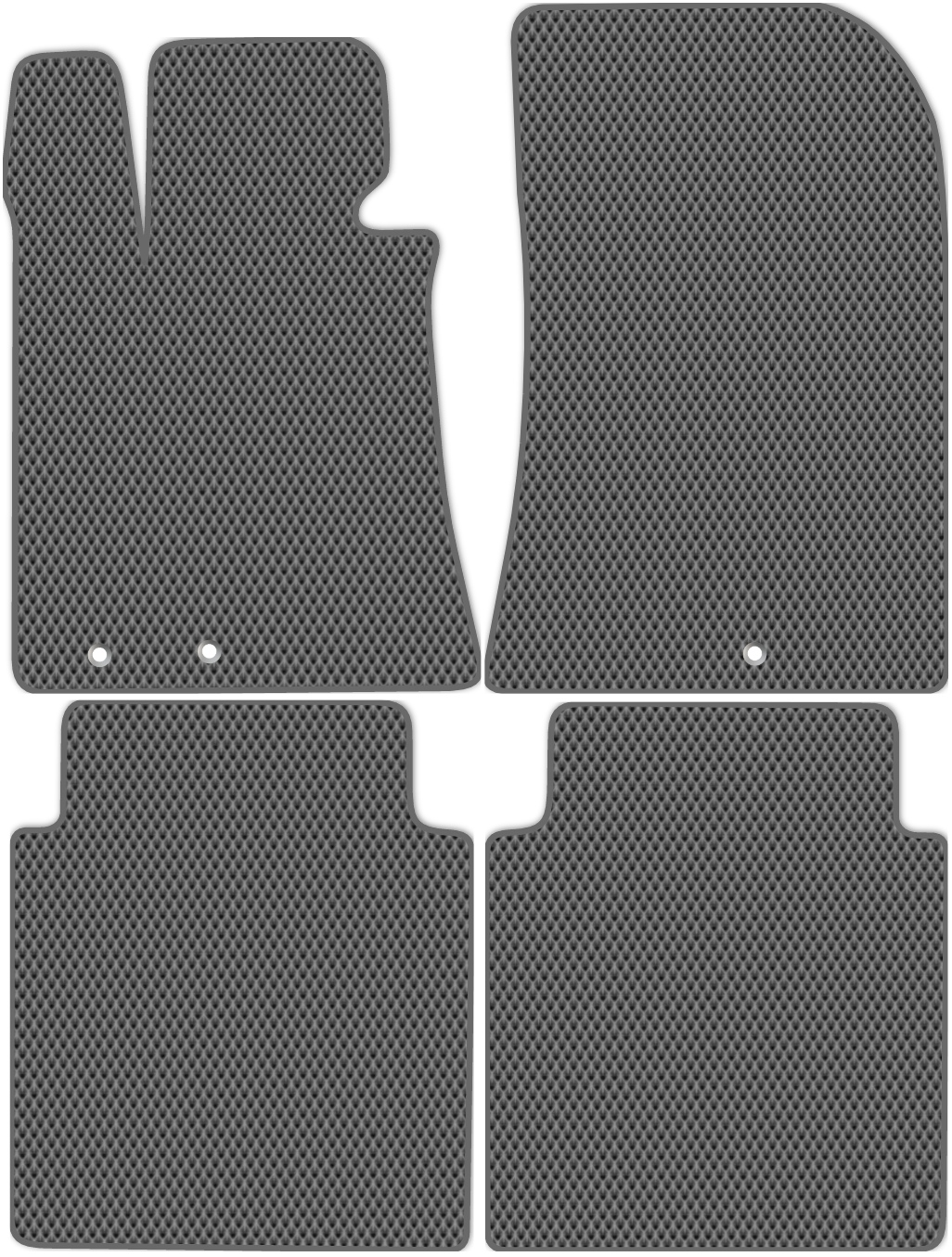 

Коврики ЭВА в салон для Hyundai Eguus 2010 - 2017, 4 шт. серый, темно-серый кант, 2427-S4YL-H