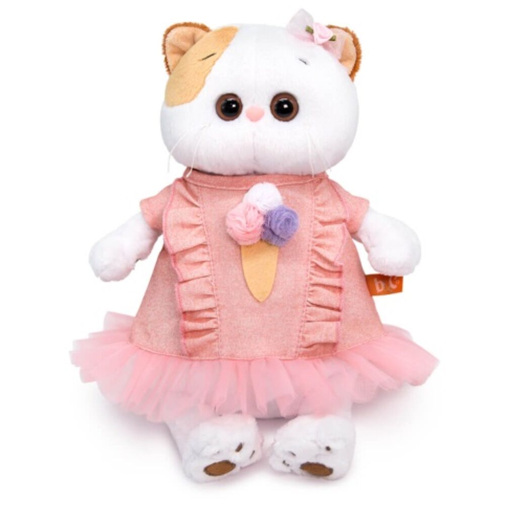 Мягкая игрушка BUDI BASA Basik & Co Кошечка Ли Ли в платье с мороженым 27 см LK27-087