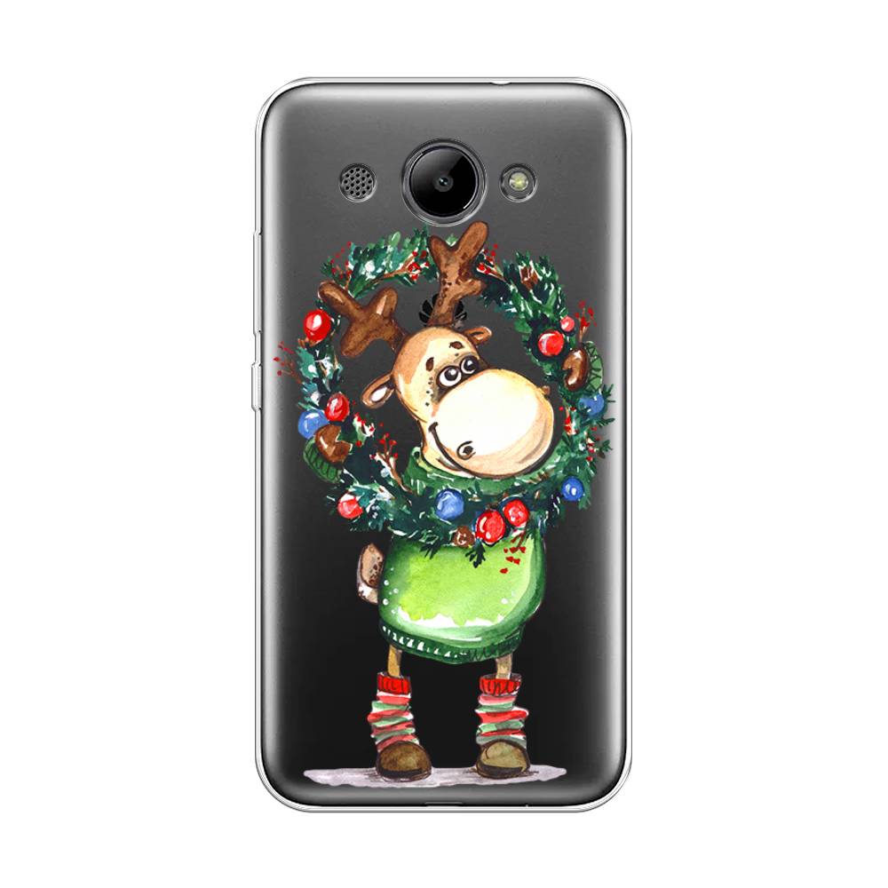 

Чехол на Huawei Y3 2018 "Олень с новогодним венком", 65850-4