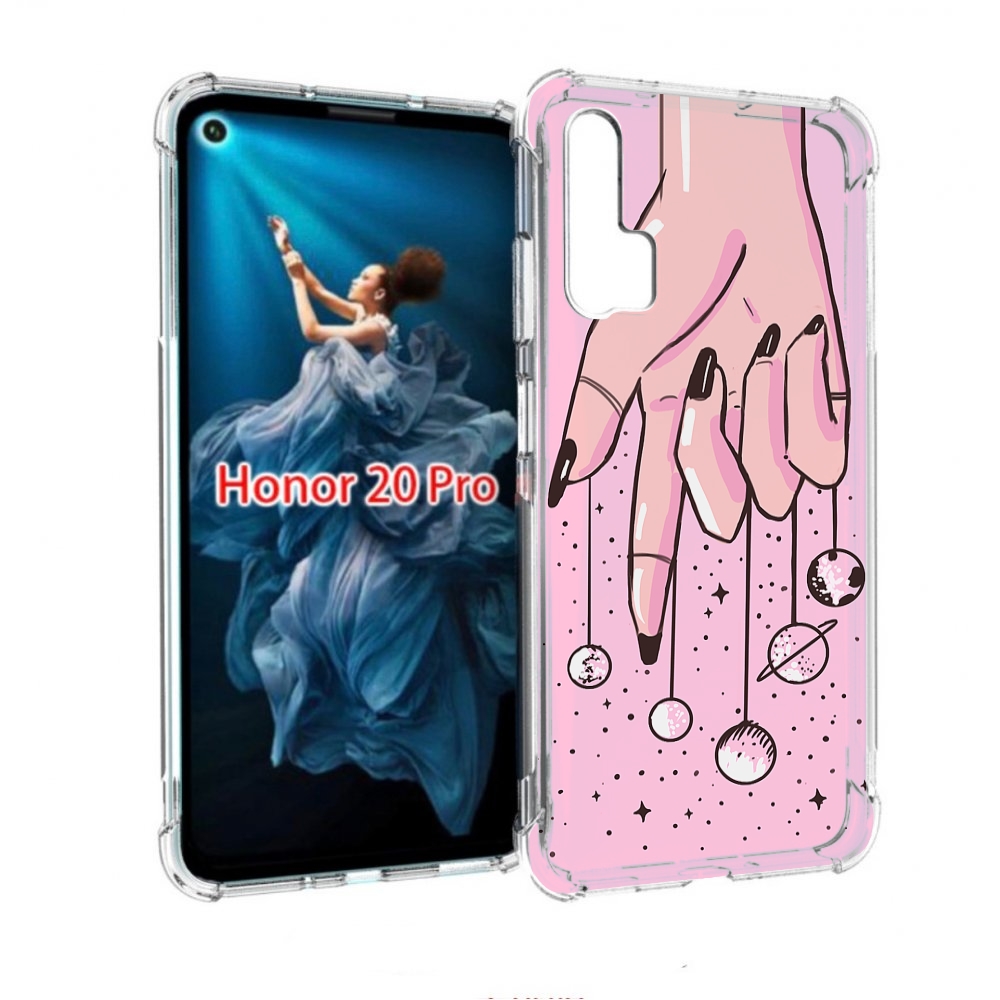 

Чехол бампер MyPads планеты-на-пальцах для Honor 20 Pro противоу, Прозрачный, Tocco